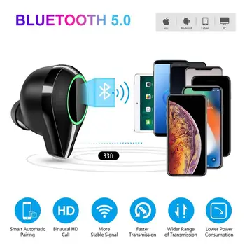 T9 безжични слушалки Bluetooth слушалки TWS Слушалки HiFi Слушалки 8000mAh Case 6H Music Play за спортни слушалки Waterpoof