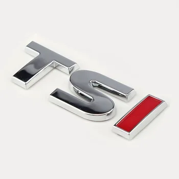 OEM хромирана емблема червена икона стикер TSI лого за VW Jetta, Golf, Passat Beetle