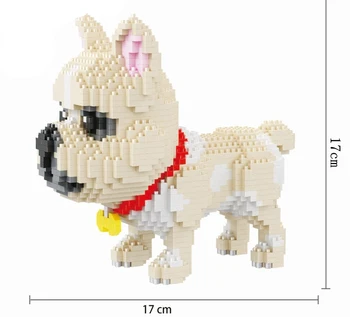 Babu 8808 булдог е Куче за домашен любимец, 3D модел 1780шт DIY малки мини диамантени блокове, тухли, строителни играчки за деца без кутия
