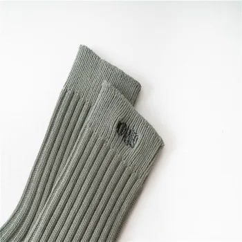 LEOSOXS 2021 нови мъжки чорапи дебел конец Двойна игла дебели бродирани букви ежедневна спортна мъжка мода памук средни чорапи