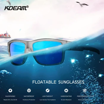KDEAM Design Innovation плаващи слънчеви очила мъжете квадратни спортни очила поляризирани UV400 сърфинг, каране на лодка слънчеви очила Float KD7077
