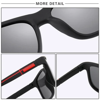 Нови квадратни мъжки поляризирани слънчеви очила шофьорски очила за шофиране, риболов, пътуване спортни слънчеви очила тенденция цветни очила филм