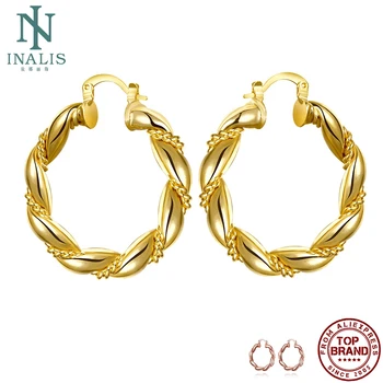 INALIS Обръч обеци за жените през цялата rose gold покритие и позлатени дамски обеци сватба сватбени Модни декорации за продажба