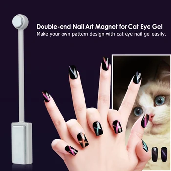 12 бр. котешки очи Магнитна писалка 3D Магнит Stick Set Cat Eye Drawing вертикална дръжка за UV-гел за нокти магически нокти Cat Eye Tools