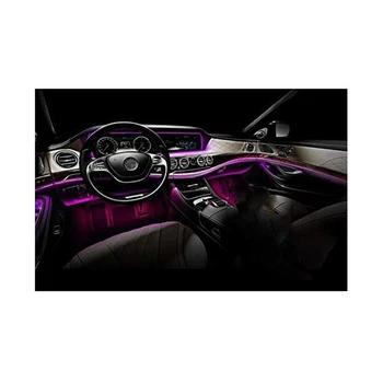 10 в 1 8 м звука на активен EL Neon Strip APP Light LED Car Interior Light Multicolor Bluetooth Phone Control Atmosphere Light 12V