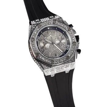 Кух диамант мъжки часовник Спортен топ марка луксозни мода бизнес рокля мъжки ръчен часовник Гипсофила силикон каишка часовник Q
