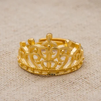 Wando модерен позлатени 24-КАРАТОВО злато мулти форма на сватбената Корона форма на златист цвят на булката пръстени за мъже жени бижута подаръци