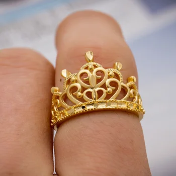 Wando модерен позлатени 24-КАРАТОВО злато мулти форма на сватбената Корона форма на златист цвят на булката пръстени за мъже жени бижута подаръци