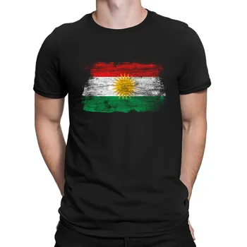 Кюрдската нация курд кюрдски флаг тениска творчески кръгла яка от плътен цвят графичен чай за мъже чай върховете случайни снимки
