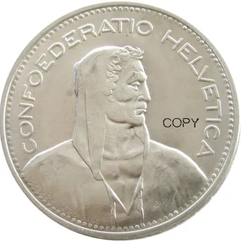 Швейцария 5Frs 1937-1954 5шт дата, за да изберете сребро / никелирани Creative Copy Coin(31.45 mm)