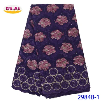 NIAI Swiss Voile Lace In Switzerland African Voile Lace Fabric 2019 Highquality Cotton Nigerian Dry Дантела Fabrics XY2984B-7
