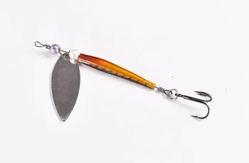6шт дълъг заброс лещанка супер Спиннер14г примамки риболовна стръв Longcast изкуствена стръв 6 цвята на разположение
