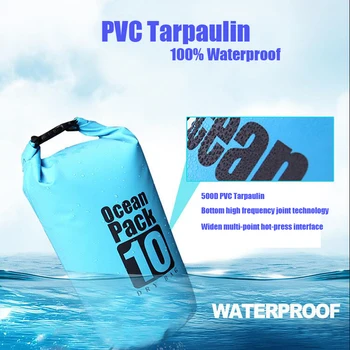 PVC 5л 20л 10л открит гмуркане компресия облекло за съхранение на водоустойчив чанта суха чанта за мъже, жени, плуване, рафтинг, каяк