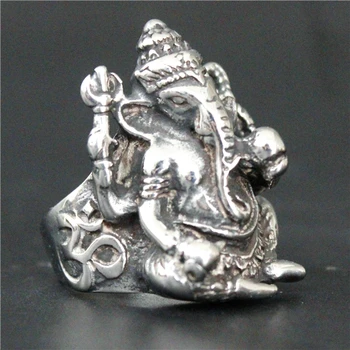 2017 най-новия Буда слон пръстен 316L неръждаема стомана мъжки момчета горещи продажба готин Индийски Ганеша пръстен