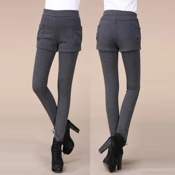 Дамски есенни гамаши фалшиви двойки къси панталони за топлите зимни дамски панталони дропшиппинг