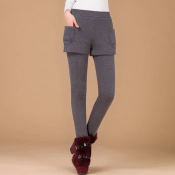 Дамски есенни гамаши фалшиви двойки къси панталони за топлите зимни дамски панталони дропшиппинг