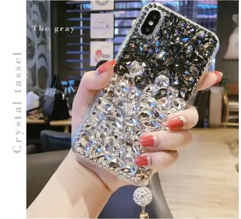 LaMaDiaa Bling формата на пискюл планински кристал, Кристал луксозни TPU cover телефон за Samaungj3 j7 j5 2017 J7 Prime j4 j6 j8 2018 Телефон Case