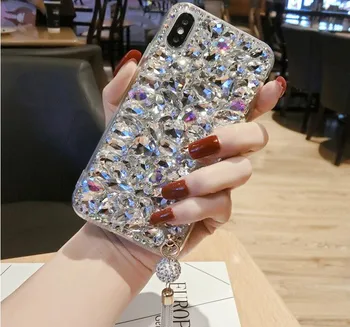 LaMaDiaa Bling формата на пискюл планински кристал, Кристал луксозни TPU cover телефон за Samaungj3 j7 j5 2017 J7 Prime j4 j6 j8 2018 Телефон Case