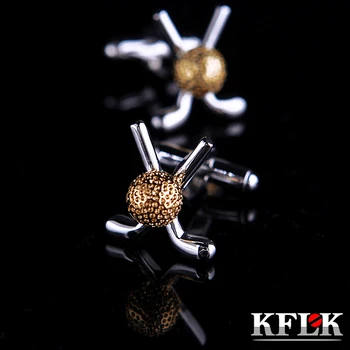 KFLK 2020 луксозни ризи копчета за ръкавели за мъжка марка на копчета копче за ръкавели високо качество на злато Голф форма gemelos abotoaduras бижута