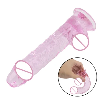 Вибратор jelly нещастници жена мастурбация реалистичен изкуствен пенис G-Точката на оргазъм от анален плъгин секс играчки за жени и за възрастни