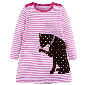 Baby Girls CatS Dress Long Sleeve 2021 Brand Children Princess Dress Animal Pattern Costume for Kids Dresses туника BBD065