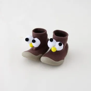 18 нови мини обувки сладко бебе в бебешки разходки тънка струйка обувки чорапи, Бебешки чорапи, обувки с големи очи момче момиче чорапи