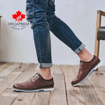 Мъжки обувки 2021 есенна мода свободно време за разходка обувки мъжете дантела up Марка каубойски стил се набляга на кожени обувки нови мъжки Ежедневни обувки