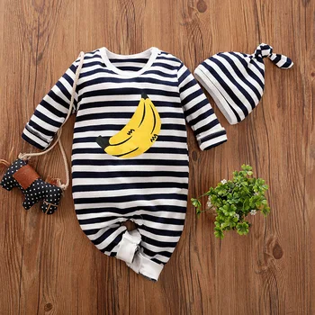 Новороденото момче облекло облекло набор от бутик детската малка има момичета костюм дете есен деца банан костюм 0 3 6 9 12 месеца