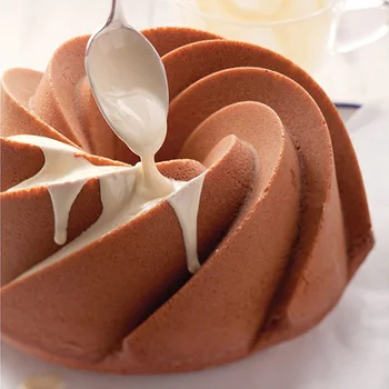 3D голям вихър форма на силиконово масло торта мухъл кухня форма за печене инструменти за торта сладкарски форми за печене Форма за печене на мухъл торта Пан