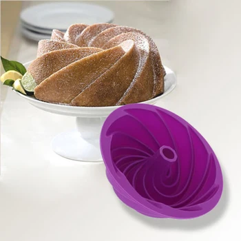 3D голям вихър форма на силиконово масло торта мухъл кухня форма за печене инструменти за торта сладкарски форми за печене Форма за печене на мухъл торта Пан