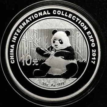 2017 Китай за 10 юана Панда сребърна монета реални оригинални монети събиране подарък със сертификат UNC