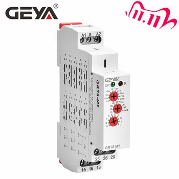 Безплатна доставка GEYA GRT8-M 16A многофункционално реле таймер с 10 варианта функции AC 24V DC 12V 220V 230V реле време