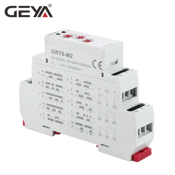 Безплатна доставка GEYA GRT8-M 16A многофункционално реле таймер с 10 варианта функции AC 24V DC 12V 220V 230V реле време