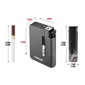 Нова автоматична портсигар 10шт цигари капацитет може да се монтира запалка метална кутия за мъже само за хубав подарък дропшиппинг