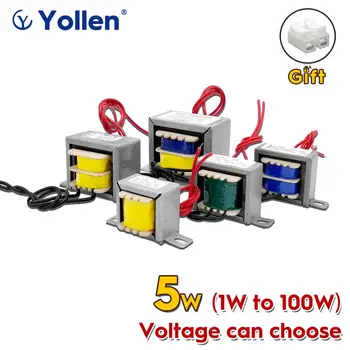 EI 5W Power Transformer 5VA Audio Voltage Customized 220V/380V/110V to 9V/12V/15V/18V/24V/110V Dual Output Isolation Copper направи си САМ